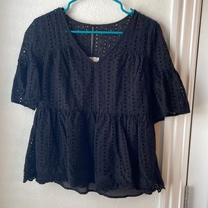 Black lace blouse